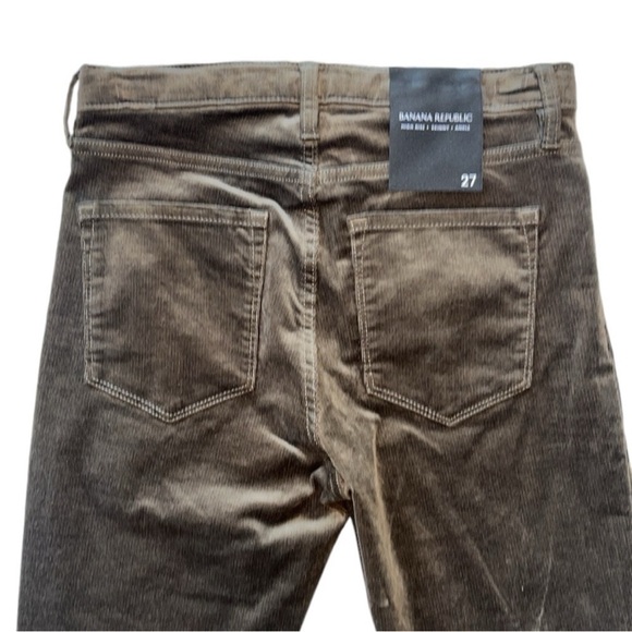Banana Republic Brown High-Rise Skinny Ankle Stretch-Corduroy Pants Size 27 NWT - Picture 6 of 10